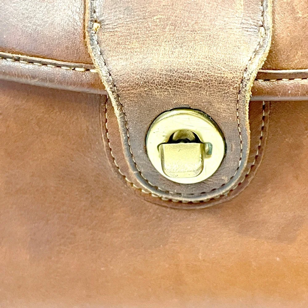 Vintage Coach Beekman Briefcase British Tan Leather Messenger Bag Academia